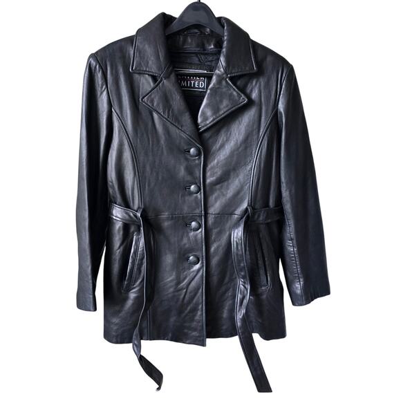 Leather Limited Black Leather Jacket Detachable Quilted Thermolite Liner Women L - Picture 1 of 10
